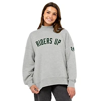 Women's  Heather Gray Kentucky Derby Riders Up Diana Mock Neck Sweatshirt