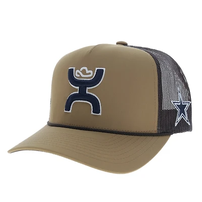 Men's HOOey  Tan/Black Dallas Cowboys Hands Up Trucker Adjustable Hat