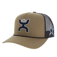 Men's HOOey  Tan/Black Dallas Cowboys Hands Up Trucker Adjustable Hat