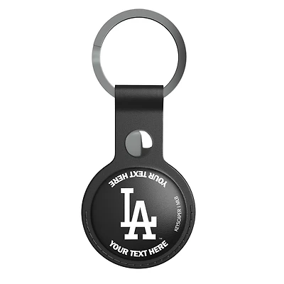 Keyscaper Los Angeles Dodgers Personalized Black Leatherette AirTag Holder