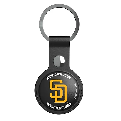 Keyscaper San Diego Padres Personalized Black Leatherette AirTag Holder