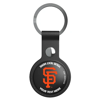 Keyscaper San Francisco Giants Personalized Black Leatherette AirTag Holder