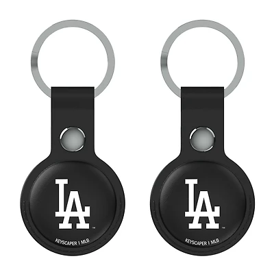 Keyscaper Los Angeles Dodgers Black Leatherette AirTag Holder 2-Pack