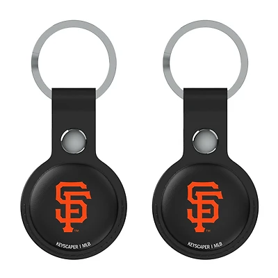 Keyscaper San Francisco Giants Black Leatherette AirTag Holder 2-Pack
