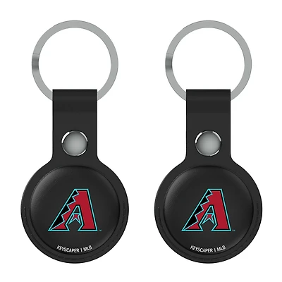 Keyscaper Arizona Diamondbacks Black Leatherette AirTag Holder 2-Pack