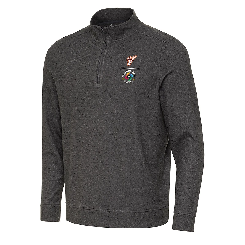 Men's Antigua Black Venezuela Baseball 2026 World Baseball Classic 1/4 Zip Pullover