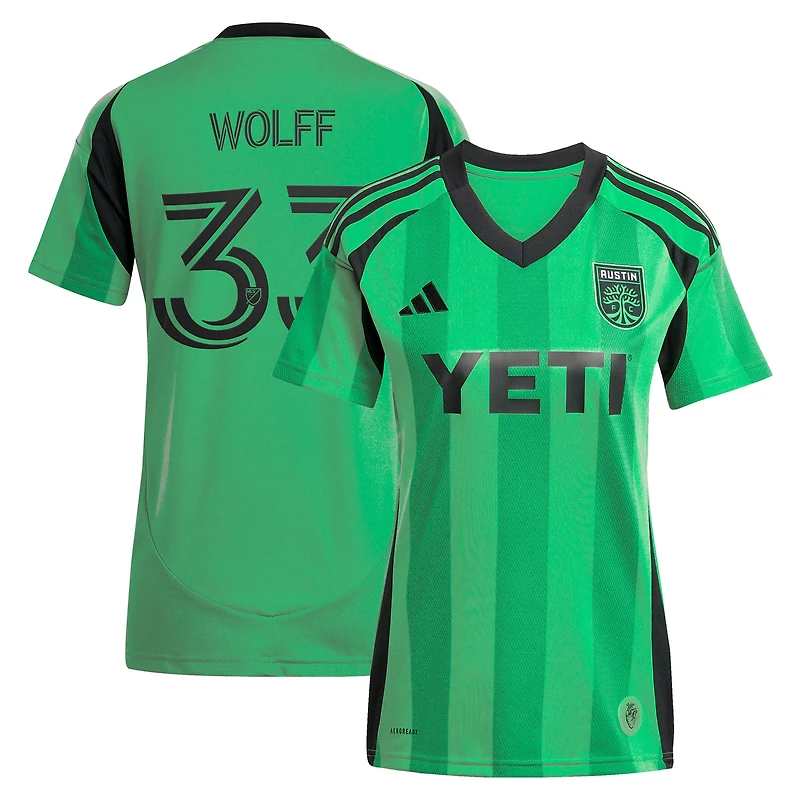 Women's adidas Owen Wolff Green Austin FC 2025 The Heartbeat Kit Replica Jersey