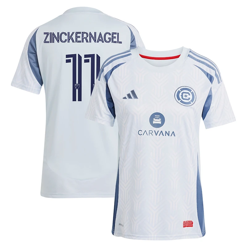 Women's adidas Philip Zinckernagel Light Blue Chicago Fire 2025 The Municipal Kit Replica Jersey