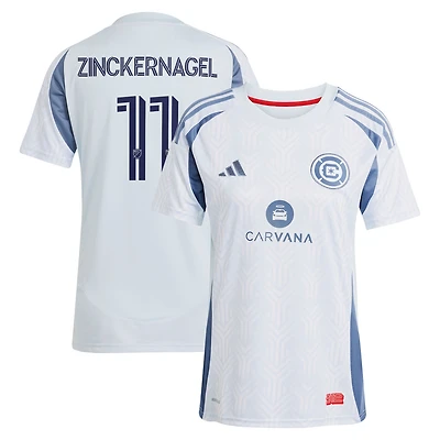 Women's adidas Philip Zinckernagel Light Blue Chicago Fire 2025 The Municipal Kit Replica Jersey