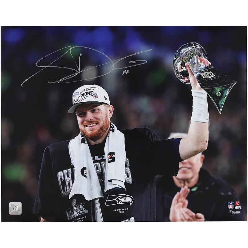Sam Darnold Seattle Seahawks Autographed Super Bowl LX Champions 16" x 20"  Photograph