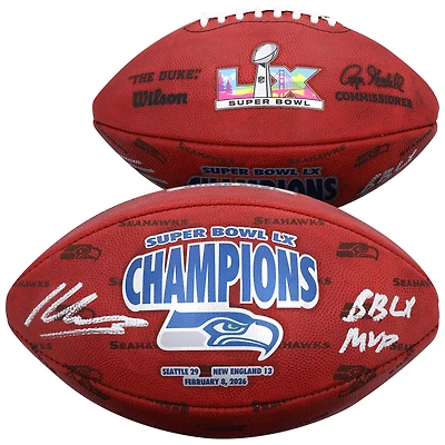 Kenneth Walker III Seattle Seahawks Autographed Super Bowl LX Champions Wilson Duke Football with "SB LX MVP" Inscription