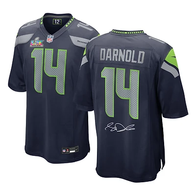 Sam Darnold Seattle Seahawks Autographed Super Bowl LX Champions College Navy Nike Game Jersey