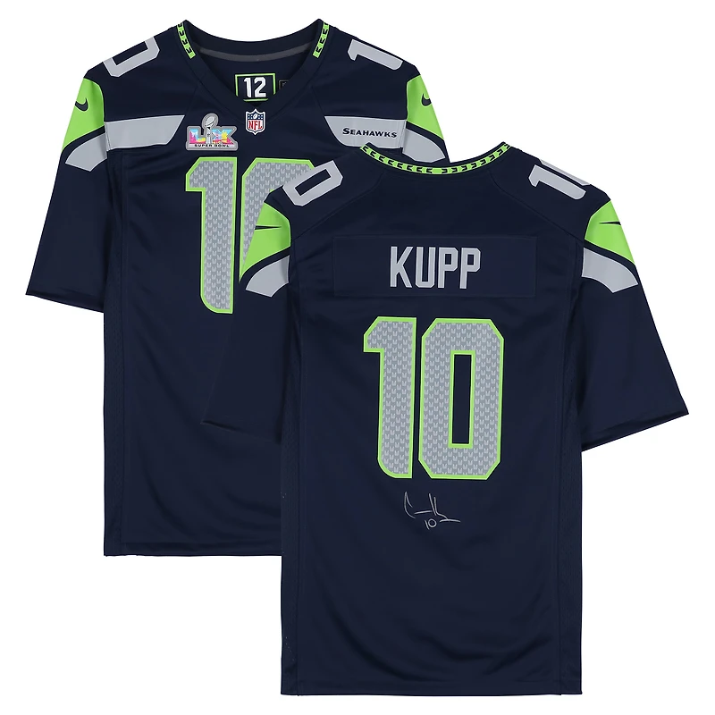 Cooper Kupp Seattle Seahawks Autographed Super Bowl LX Champions College Navy Nike Game Jersey
