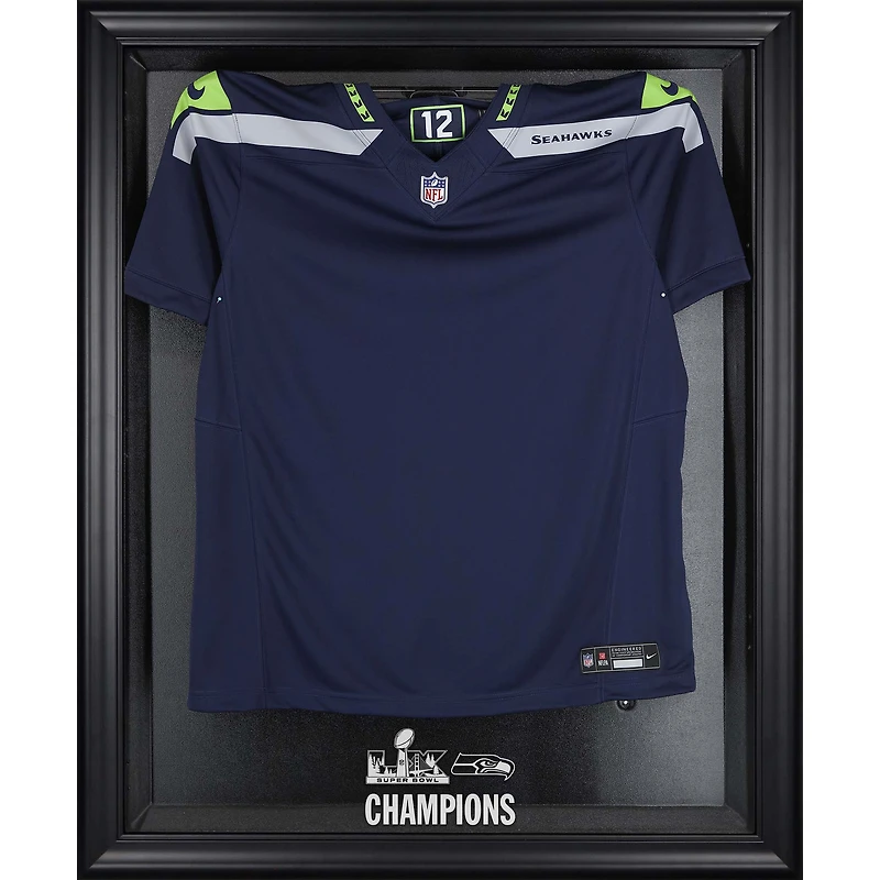 Seattle Seahawks Super Bowl LX Champions Black Framed Jersey Logo Display Case