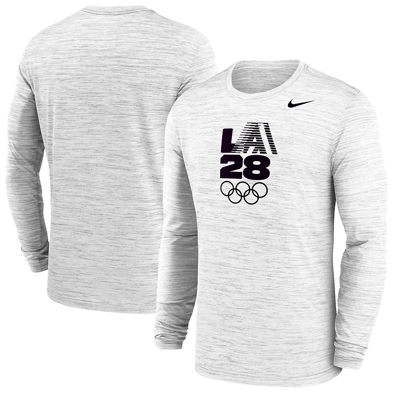 Men's Nike Heather Gray LA28 Summer Olympics Team Issue Velocity Dri-FIT Long Sleeve T-Shirt