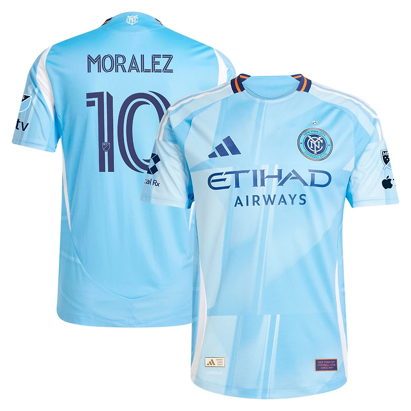 Men's adidas Maximiliano Moralez Light Blue New York City FC 2025 The Excelsior Kit On-Field Authentic Jersey
