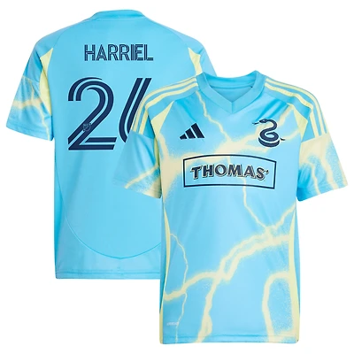 Youth adidas Nathan Harriel Blue Philadelphia Union 2025 The Voltage Kit Replica Jersey
