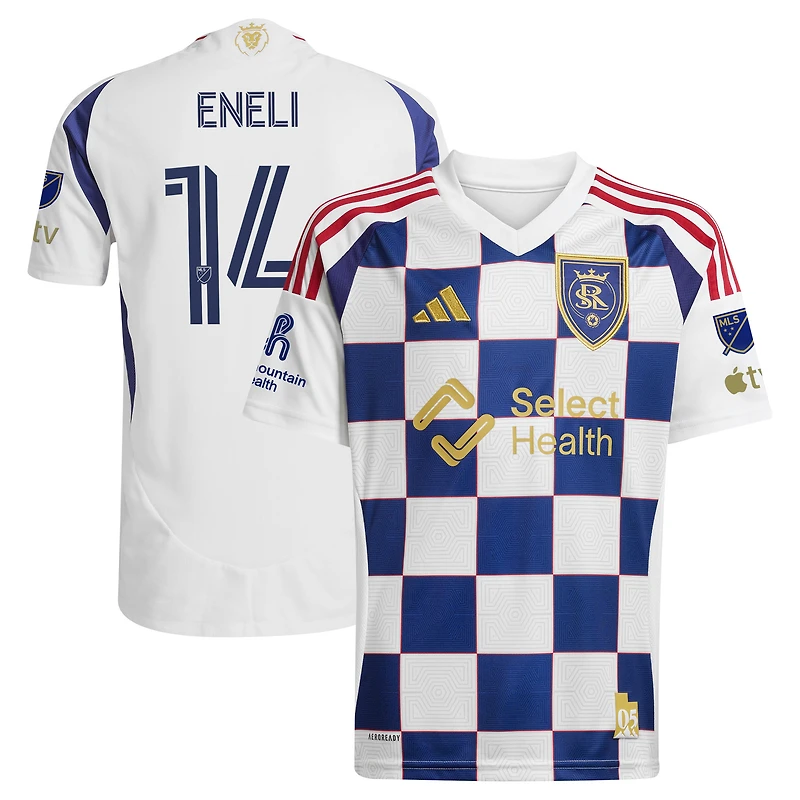 Men's adidas Emeka Eneli White Real Salt Lake 2025 Grid City On-Field Authentic Jersey