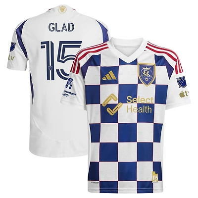 Men's adidas Justen Glad White Real Salt Lake 2025 Grid City On-Field Authentic Jersey