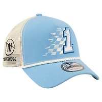 Men's New Era  Light Blue Ross Chastain Trackhouse Driver Number A-Frame 9FORTY Trucker Rope Adjustable Hat