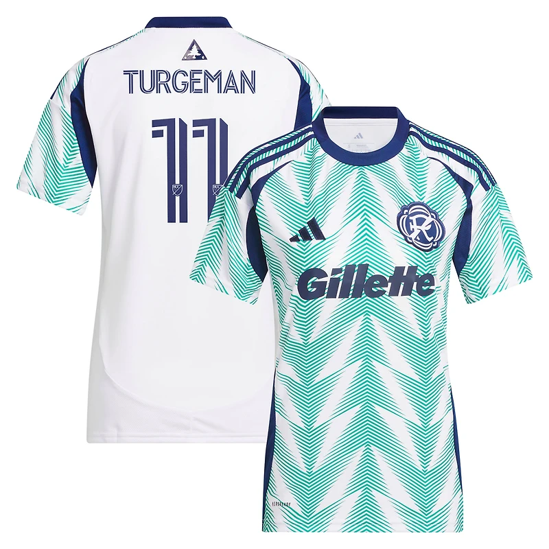 Women's adidas Dor Turgeman White New England Revolution 2025 Eastern White Pine X Flag of New England Replica Jersey
