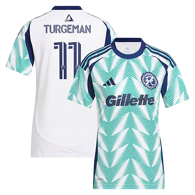 Women's adidas Dor Turgeman White New England Revolution 2025 Eastern White Pine X Flag of New England Replica Jersey