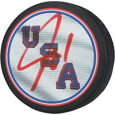 Jeremy Swayman Team USA Autographed 2026 Winter Olympics Hockey Puck