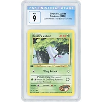 Brock's Zubat 2000 Pokemon Gym Heroes 1st Edition Common #74 CGC Authenticated 9 Card