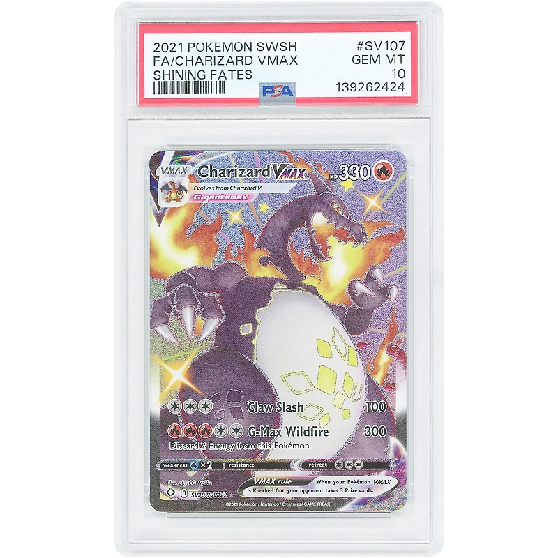 Charizard VMAX 2021 Pokemon Shining Fates Shiny Holo Rare #SV107 PSA Authenticated 10 Card