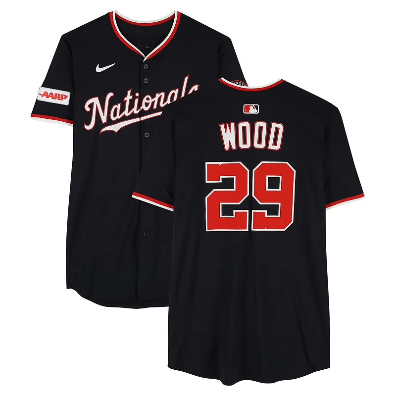 James Wood Washington Nationals Player-Issued #29 Navy Nike Jersey from the 2025 MLB Season