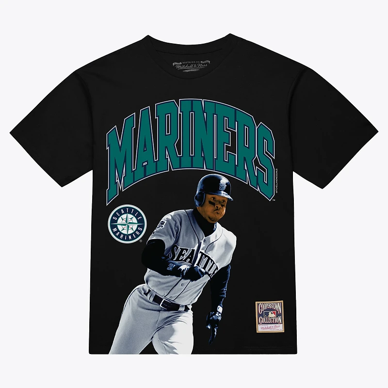 Men's Mitchell & Ness Ken Griffey Jr. Black Seattle Mariners Photo Arch Player Graphic T-Shirt