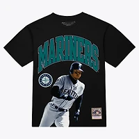 Men's Mitchell & Ness Ken Griffey Jr. Black Seattle Mariners Photo Arch Player Graphic T-Shirt