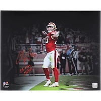 Christian McCaffrey San Francisco 49ers Autographed 16" x 20" Touchdown Celebration Spotlight Photograph with "25 NFL CBPOY" Inscription