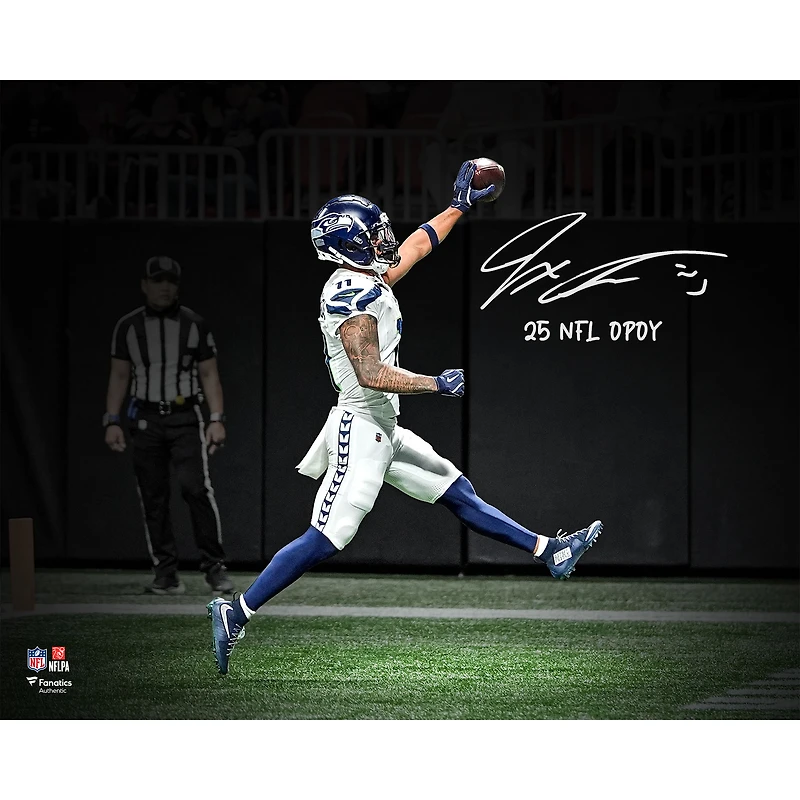 Jaxon Smith-Njigba Seattle Seahawks Autographed 16" x 20" Touchdown Celebration Spotlight Photograph with "25 NFL OPOY" Inscription