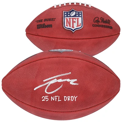 Tetairoa McMillan Carolina Panthers Autographed Duke Full Color Football with "25 NFL OROY" Inscription