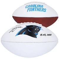 Tetairoa McMillan Carolina Panthers Autographed Franklin White Panel Football with "25 NFL OROY" Inscription