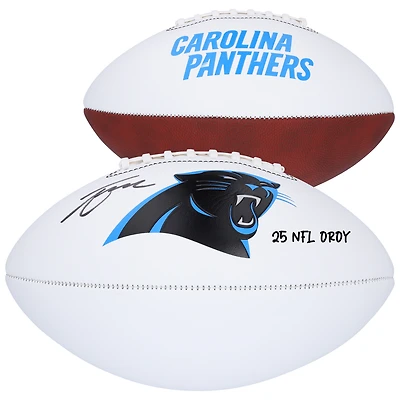 Tetairoa McMillan Carolina Panthers Autographed Franklin White Panel Football with "25 NFL OROY" Inscription