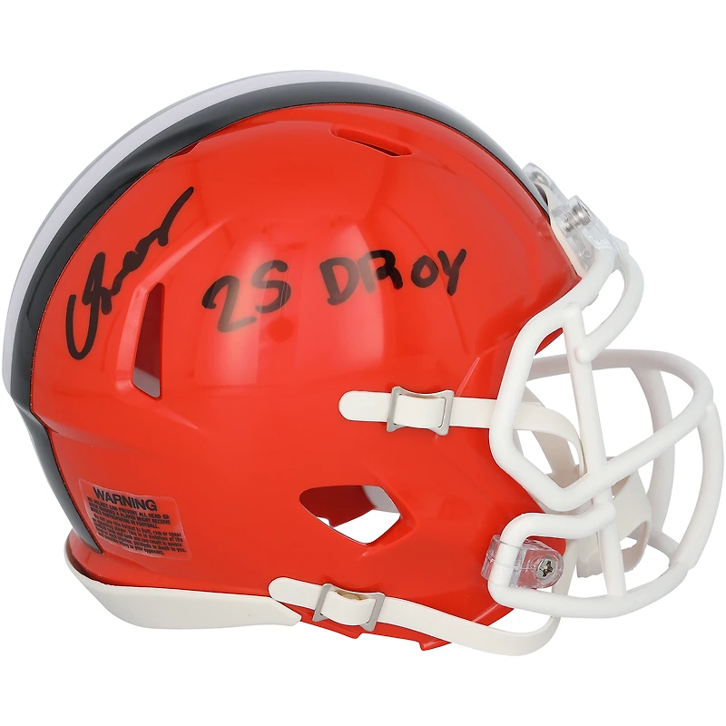 Carson Schwesinger Cleveland Browns Autographed Riddell Speed Mini Helmet with "25 NFL DROY" Inscription