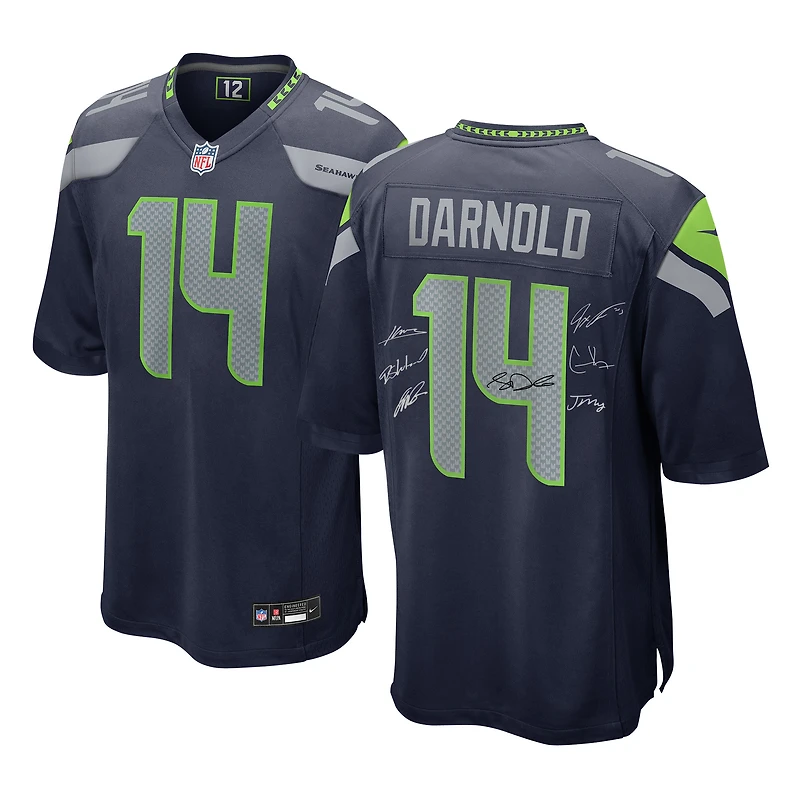 Seattle Seahawks Autographed Super Bowl LX Champions College Navy Nike Limited Jersey with at least 7 Signatures - Limited Edition of 50
