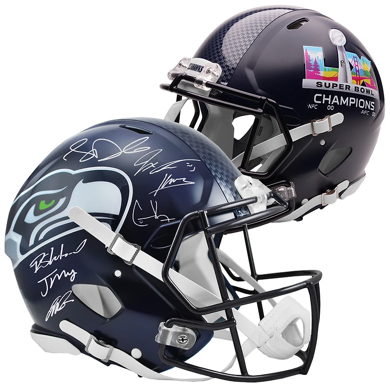Seattle Seahawks Autographed Super Bowl LX Champions Riddell Speed Authentic Helmet with at least 7 Signatures - Limited Edition of 250