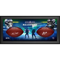 Sam Darnold & Kenneth Walker III Seattle Seahawks Autographed Super Bowl LX Champions Framed Two Football Shadowbox