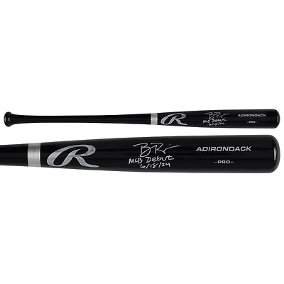 Ben Rice New York Yankees Autographed Black Rawlings Pro Bat with "MLB Debut 6/18/24" Inscription