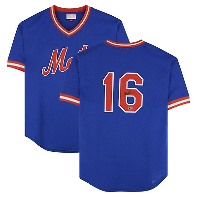 Dwight Gooden New York Mets Autographed Royal Mitchell & Ness 1986 Batting Practice Authentic Jersey