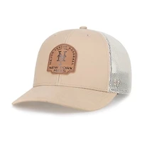 Men's '47  Khaki New York Mets Bonehide Trucker Snapback Hat