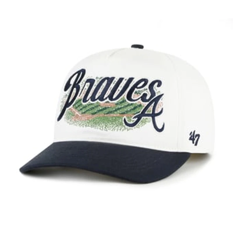 Men's '47 White/Navy Atlanta Braves Enfield Hitch Adjustable Hat