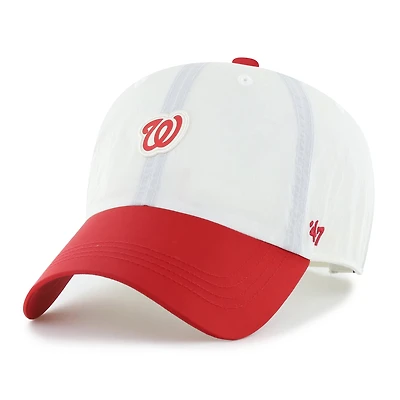 Men's '47 White/Red Washington Nationals Modernia Clean Up Adjustable Hat