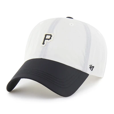Men's '47 White/Black Pittsburgh Pirates Modernia Clean Up Adjustable Hat