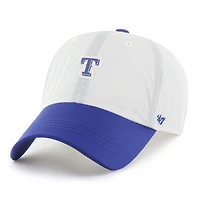 Men's '47 White/Royal Texas Rangers Modernia Clean Up Adjustable Hat