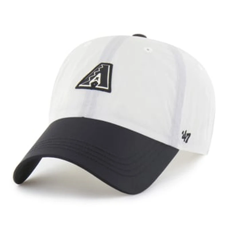 Men's '47 White/Black Arizona Diamondbacks Modernia Clean Up Adjustable Hat