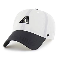 Men's '47 White/Black Arizona Diamondbacks Modernia Clean Up Adjustable Hat